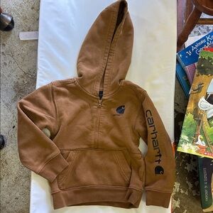 Carhartt Kids Hoodie in Brown with Black Logo